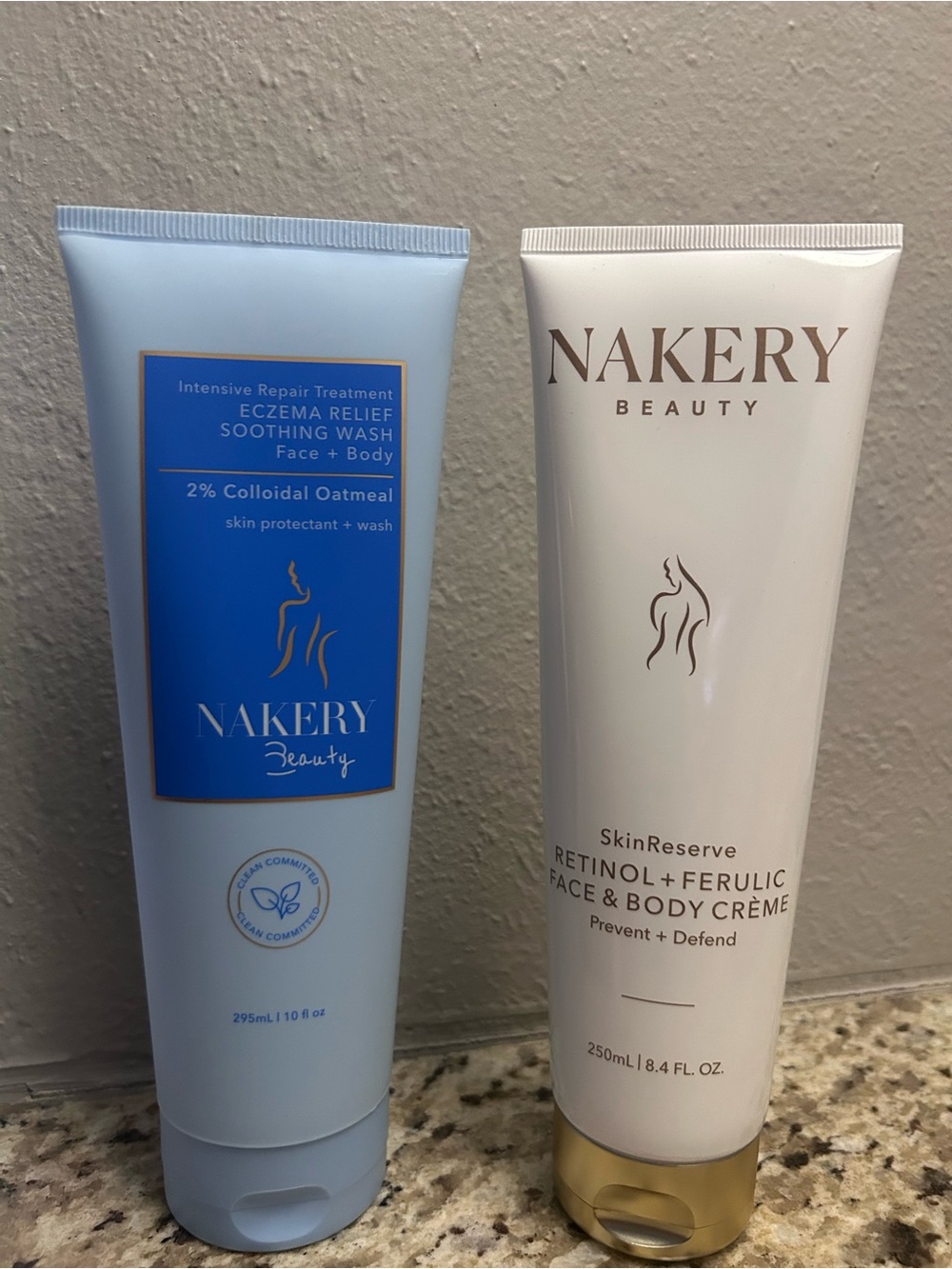 Nakery Bundle~Eczema Relief Soothing Wash & Retinol + Ferulic Face & Body Crème.